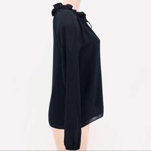 MICHAEL Michael Kors Black Chiffon Blouse Top - Picture 2 of 8